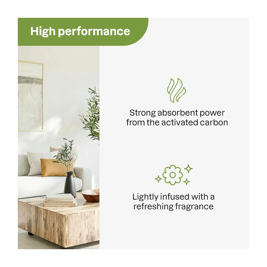 ATTITUDE Bio Absorbant Air Purifier with Activated Carbon Freshener, Made in Canada, Odor Remover
