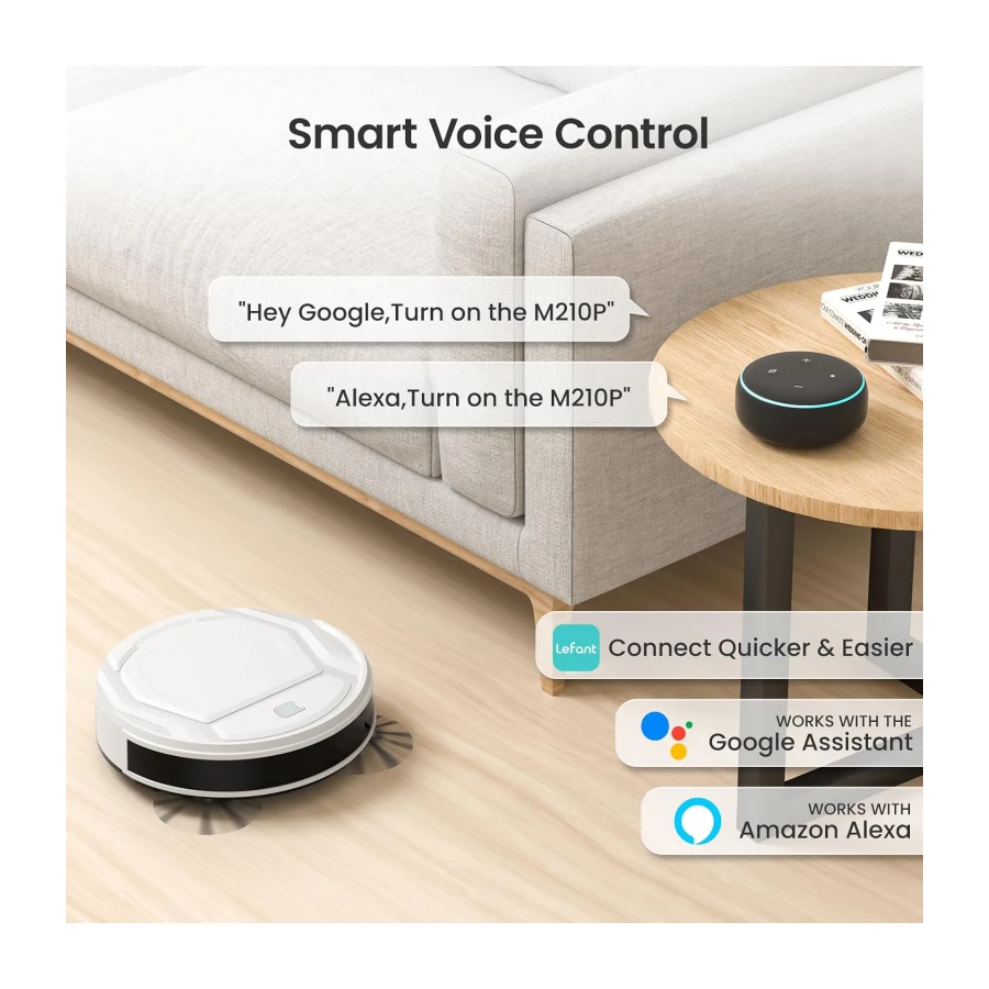 Lefant M210 Pro Robot Vacuum Cleaner, Strong Suction, Slim Design, Self-Charging Robotic Vacuum, Remote/App/Voice Control