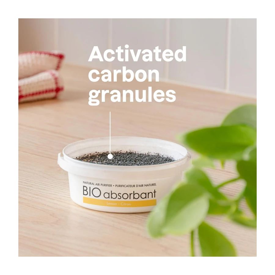 ATTITUDE Bio Absorbant Air Purifier with Activated Carbon Freshener, Made in Canada, Odor Remover