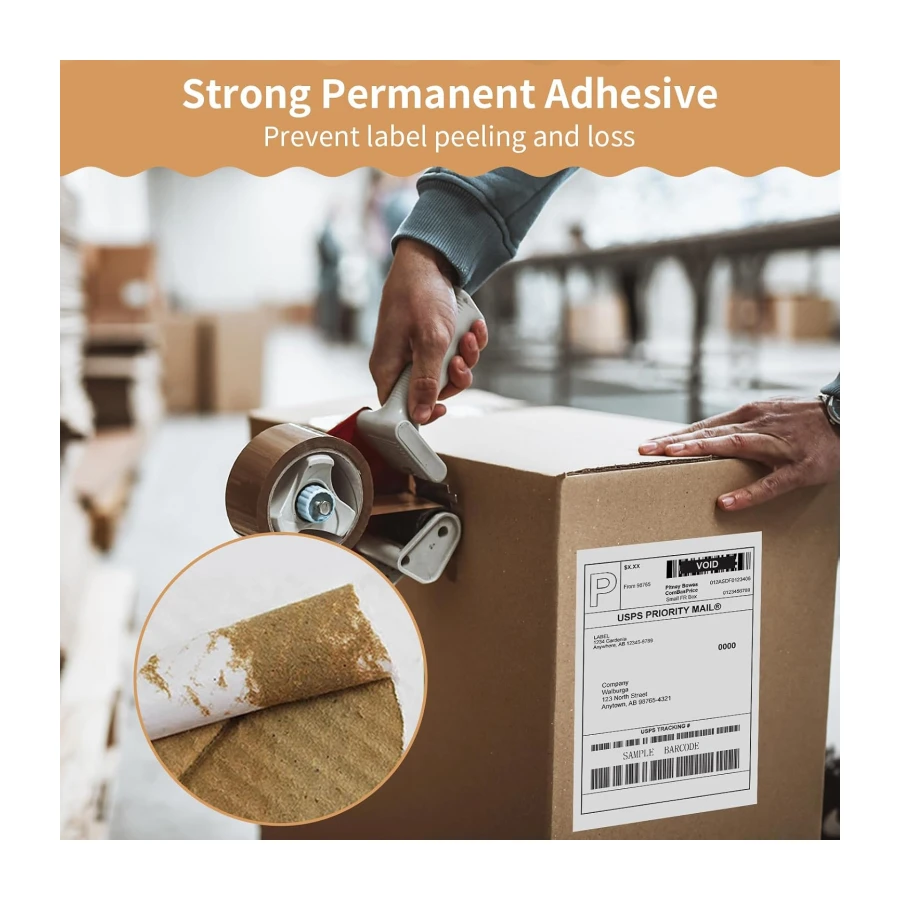 Thermal Direct Labels, 4"x6" Fanfold Thermal Label Printer Paper, Thermal Shipping Label Compatible with Zebra