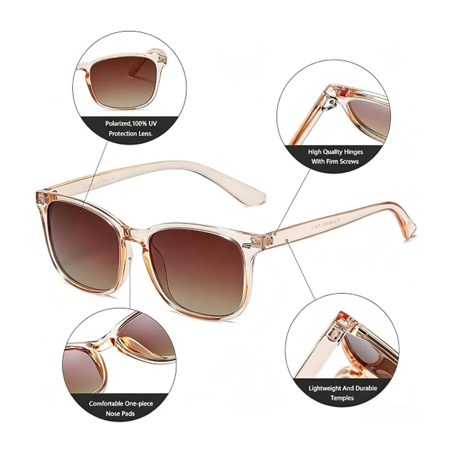 DUSHINE Polarized Sunglasses for Women Classic Retro Style UV400 Protection