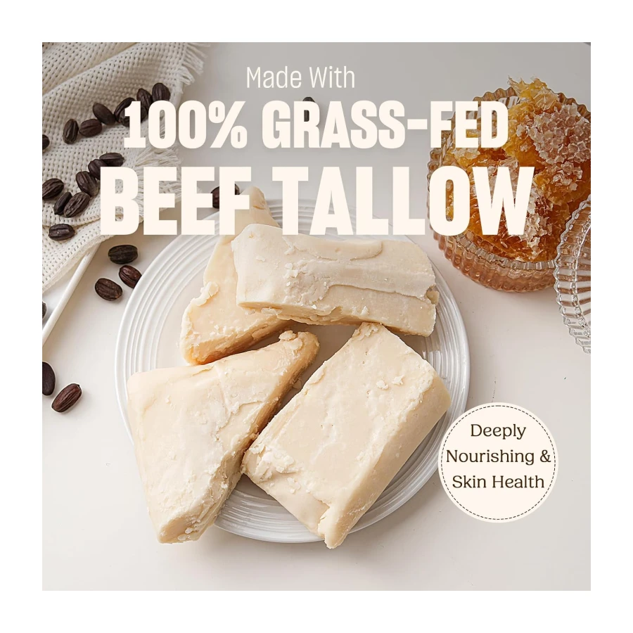 Beef Tallow Face Cream, Tallow and Honey Balm, Bergamot, 4 Oz | 100% Grass-Fed Tallow Cream for Face & Body