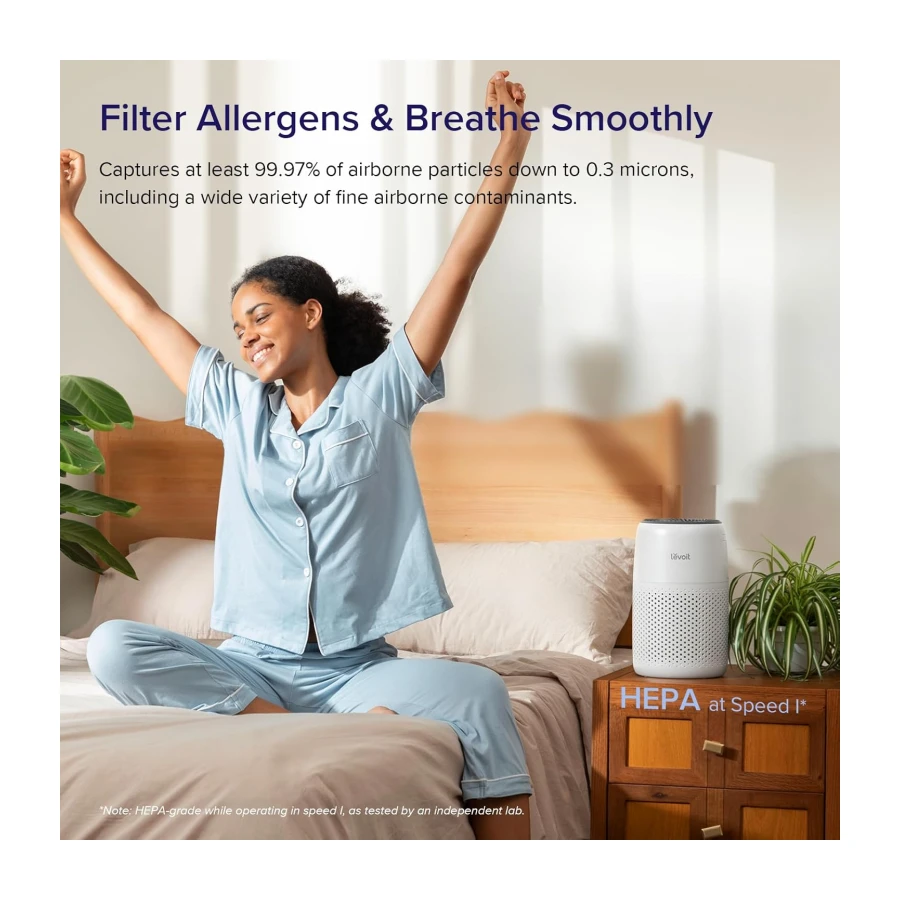Levoit Air Purifiers for Bedroom Home, AHAM VERIFIED, 3-in-1 Filter Cleaner with Fragrance Sponge for Quiet Sleep