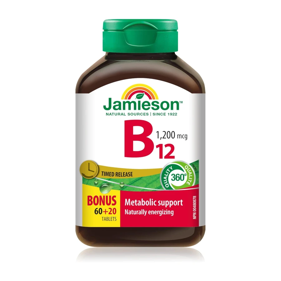 Jamieson Vitamin B12 Methylcobalamin 1,200 mcg Tablets