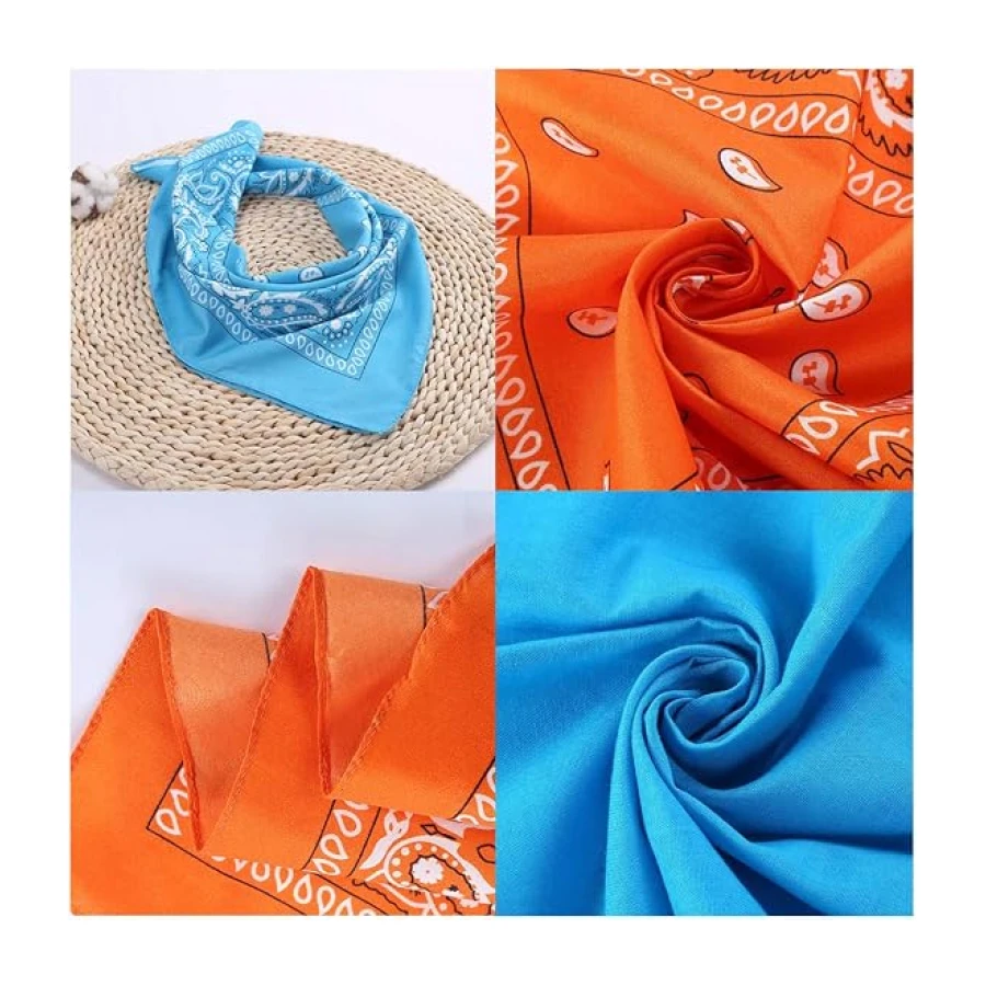 20Pcs Paisley Bandanas Cowboy Bandana Polyester Headbands Handkerchiefs Scarf