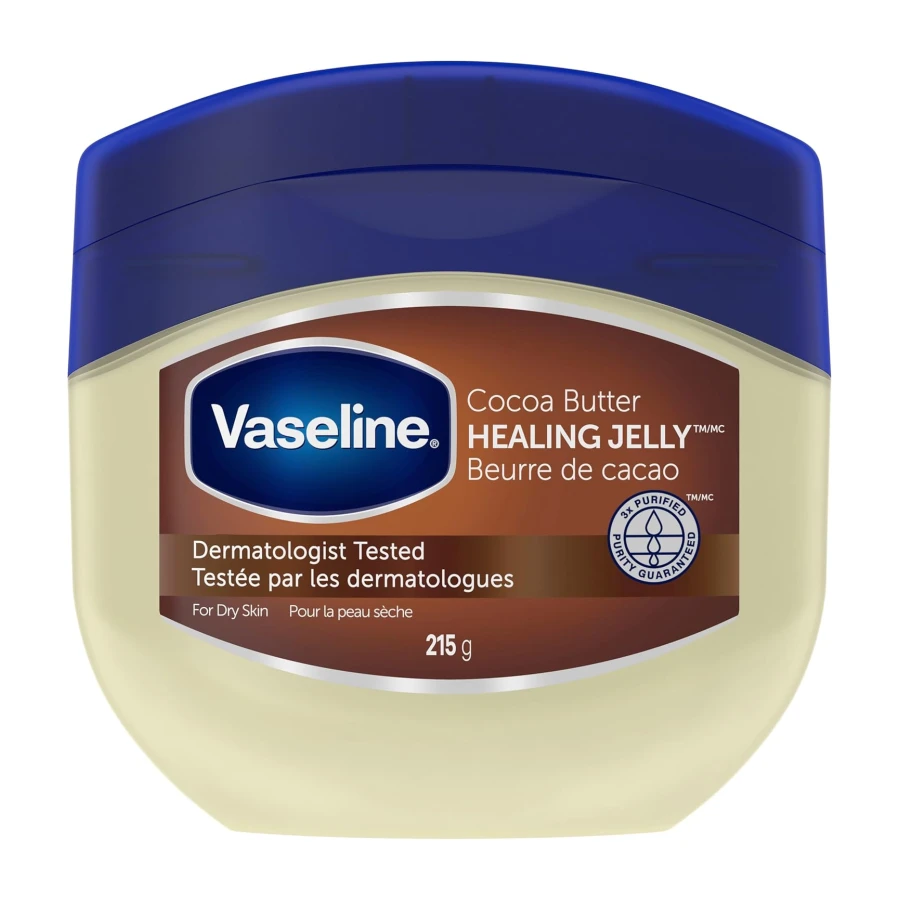 Vaseline Healing Jelly for dry skin Cocoa Butter made with triple purified petroleum jelly 215 g