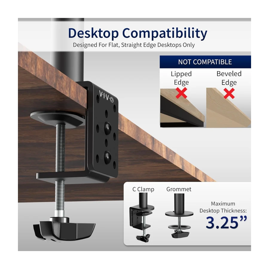 VIVO Single Monitor Arm Desk Mount, Holds Screens up to 32 inch Regular and 38 inch Ultrawide