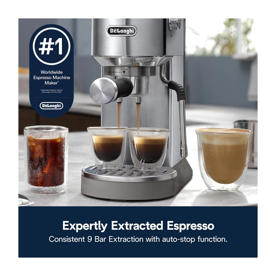 De'Longhi Dedica Duo Compact Cold Brew & Espresso Machine, Stainless Steel