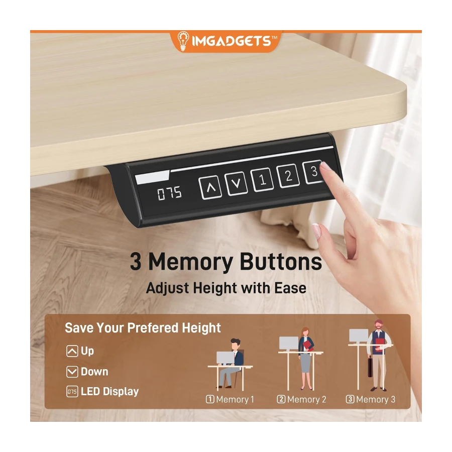IMGadgets Electric Standing Desk 55x24 Inches Height Adjustable Desk