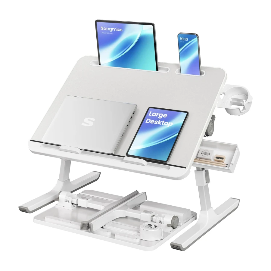 SONGMICS Bed Laptop Desk, Foldable Bed Desk for Laptop