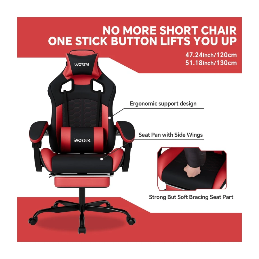 Gaming Chair with Footrest,High Back with Massage Reclining Computer Chair
