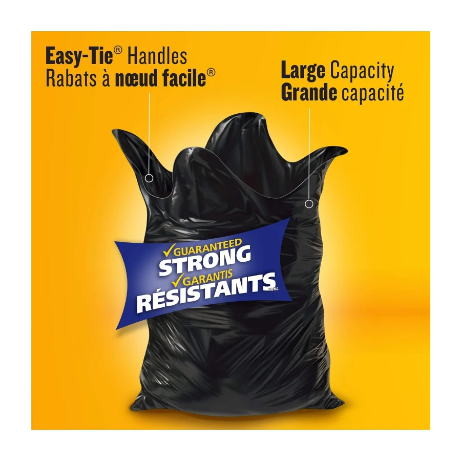 Glad Black Garbage Bags - Regular 74 Litres - 40 Trash Bags Made in Canada of Global Components
