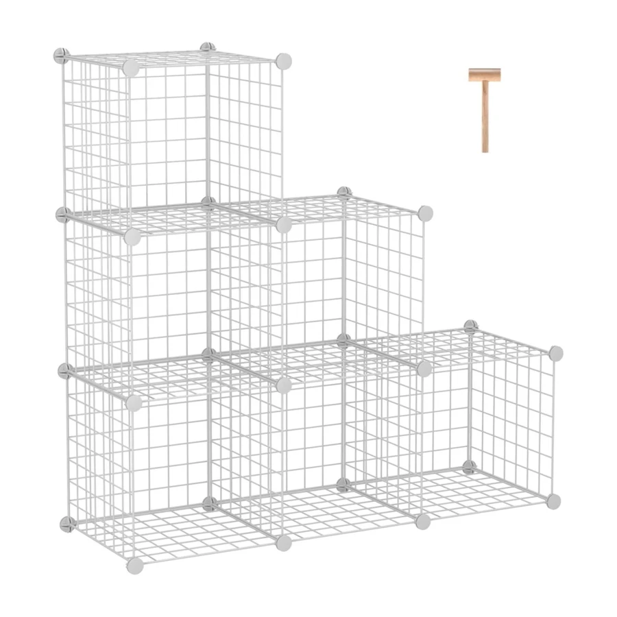 C&AHOME Wire Cube Storage, 6-Cube Storage Shelves Closet Organizer, White