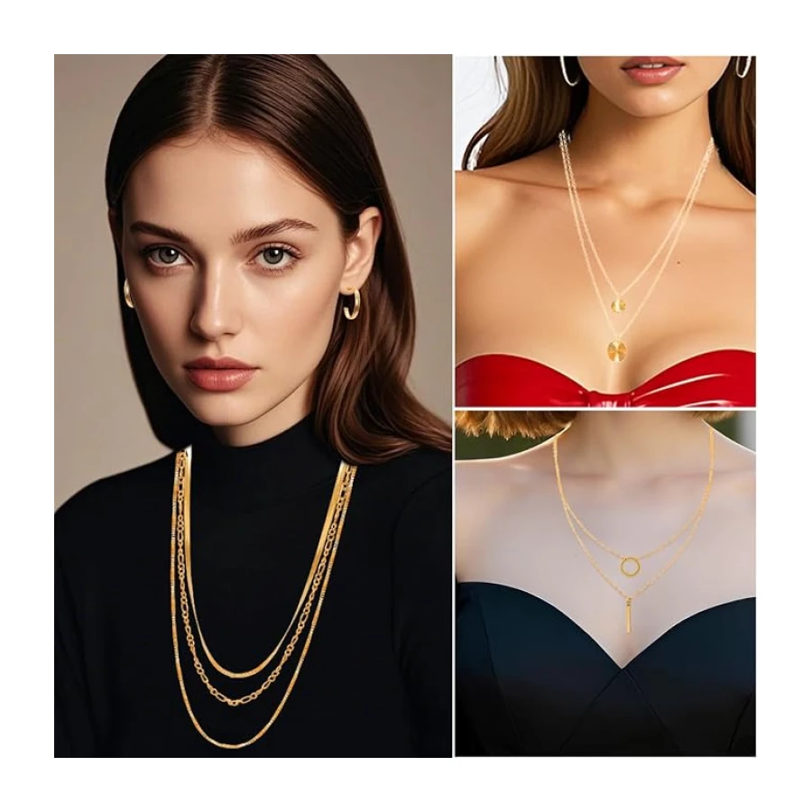 34pcs Gold Jewelry Set for Women