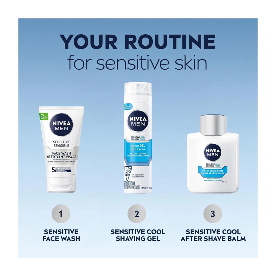 NIVEA MEN Sensitive Cooling After Shave Balm for Men, 100mL Bottle