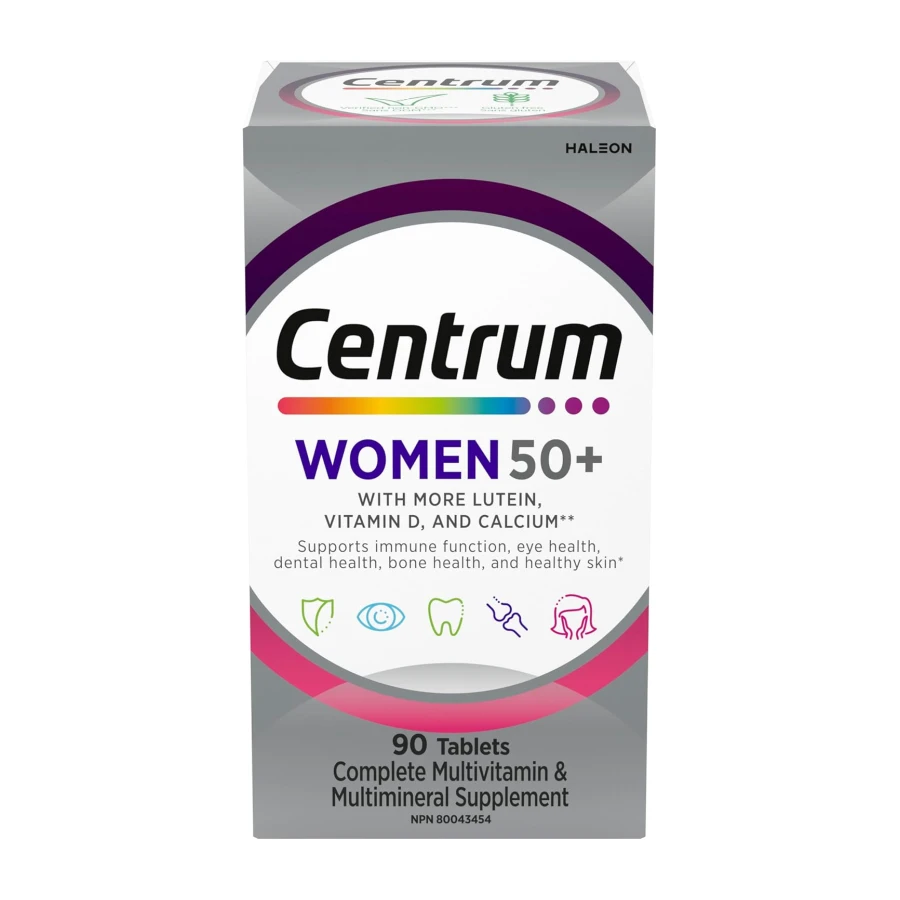 Centrum Women 50 Plus Multivitamins/Minerals Supplement for Women 50+, 90 Tablets