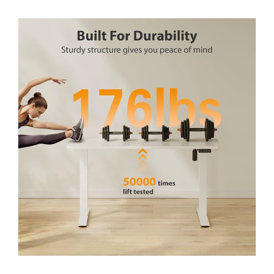 Cubiker Electric Standing Desk, 40"x24" Height Adjustable Desk, Sit Stand up Desk with 4 Memory Buttons