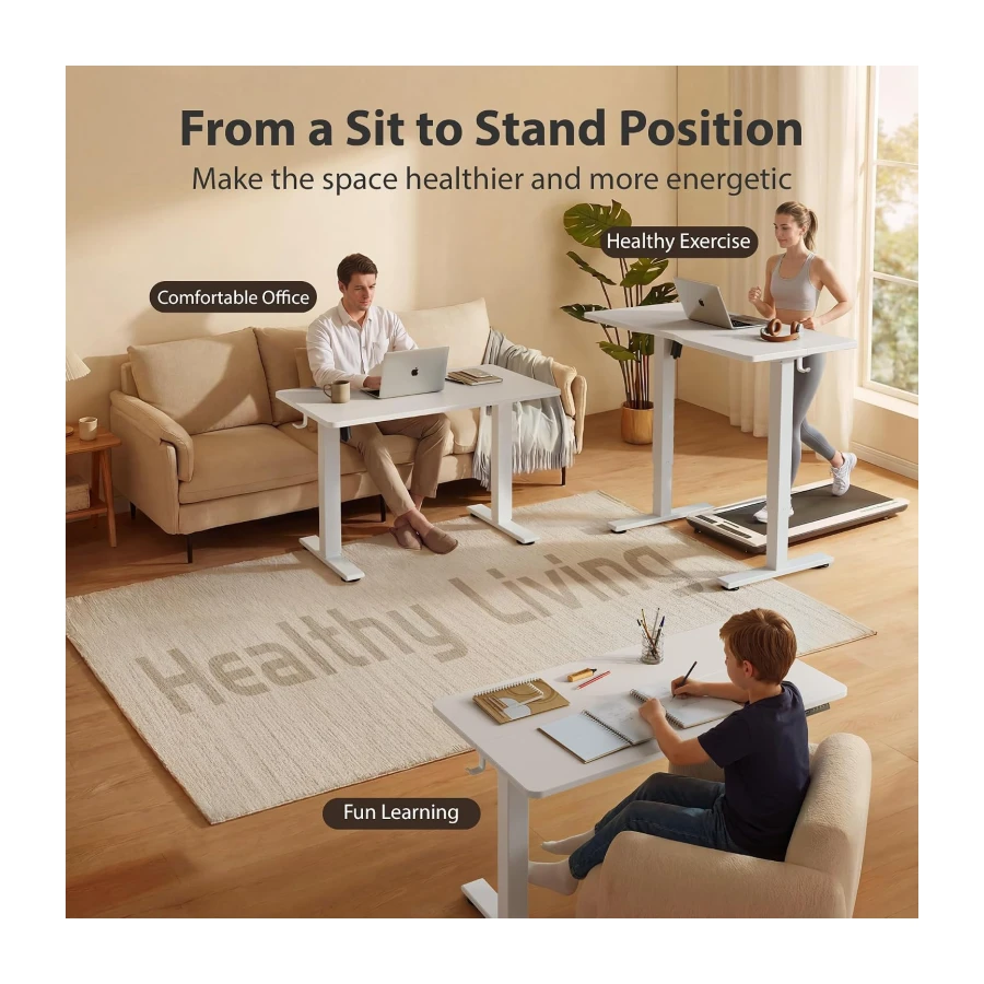 Cubiker Electric Standing Desk, 40"x24" Height Adjustable Desk, Sit Stand up Desk with 4 Memory Buttons