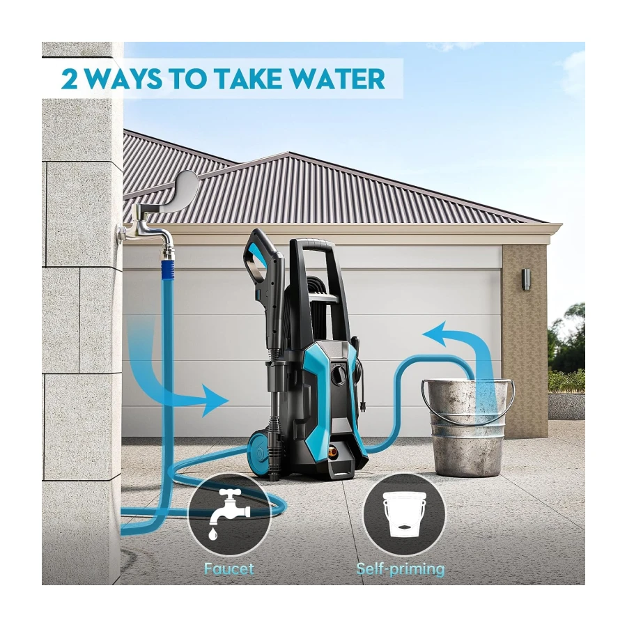 Electric Pressure Washer 4000PSI High Pressure Washer with 23ft Outlet Hose and Adjustable Nozzle, 2.6GPM Power Washer with Soap Cannon for Car, House, Patio Cleaning
