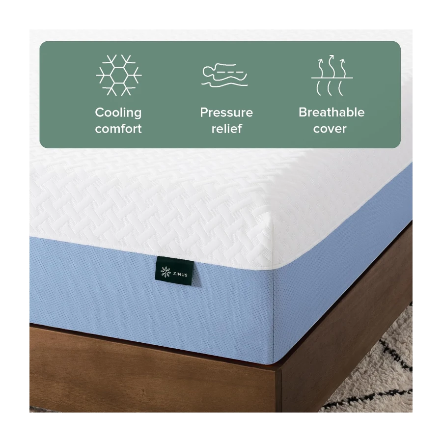 Zinus Full Mattress - 8 Inch Green Tea Essential Foam Mattress