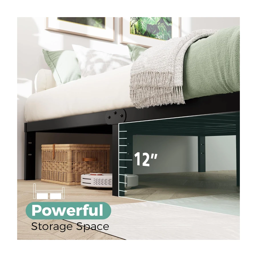 14 Inch Twin Size Bed Frame with Underbed Storage