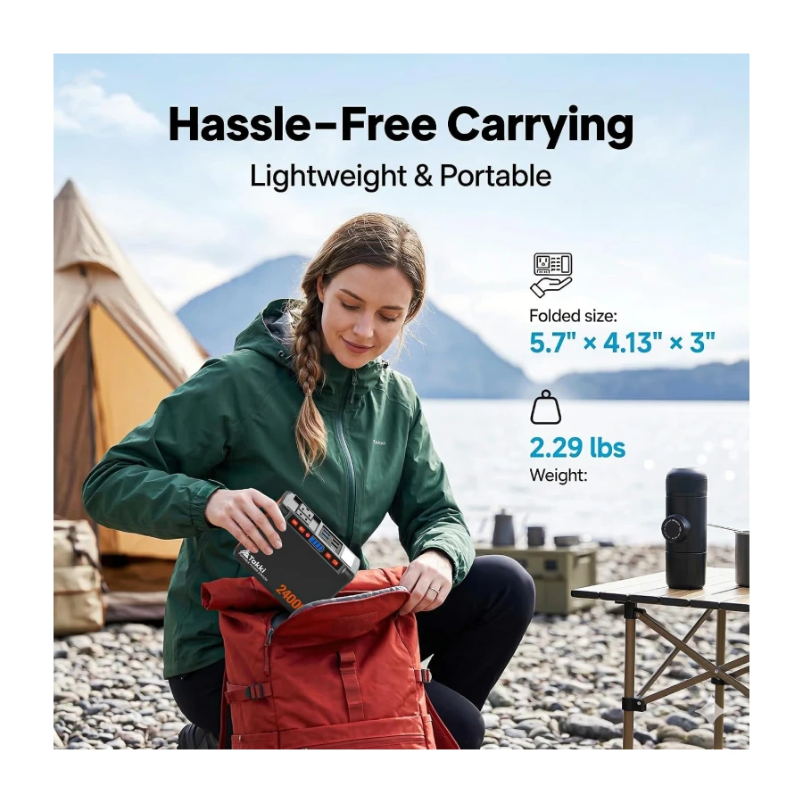 Takki Portable Power Station 88Wh Small Generator Power Bank with 120W Peak AC Outlet Battery Backup for Camping Home Use Laptop Emergency(Without Solar Panel)