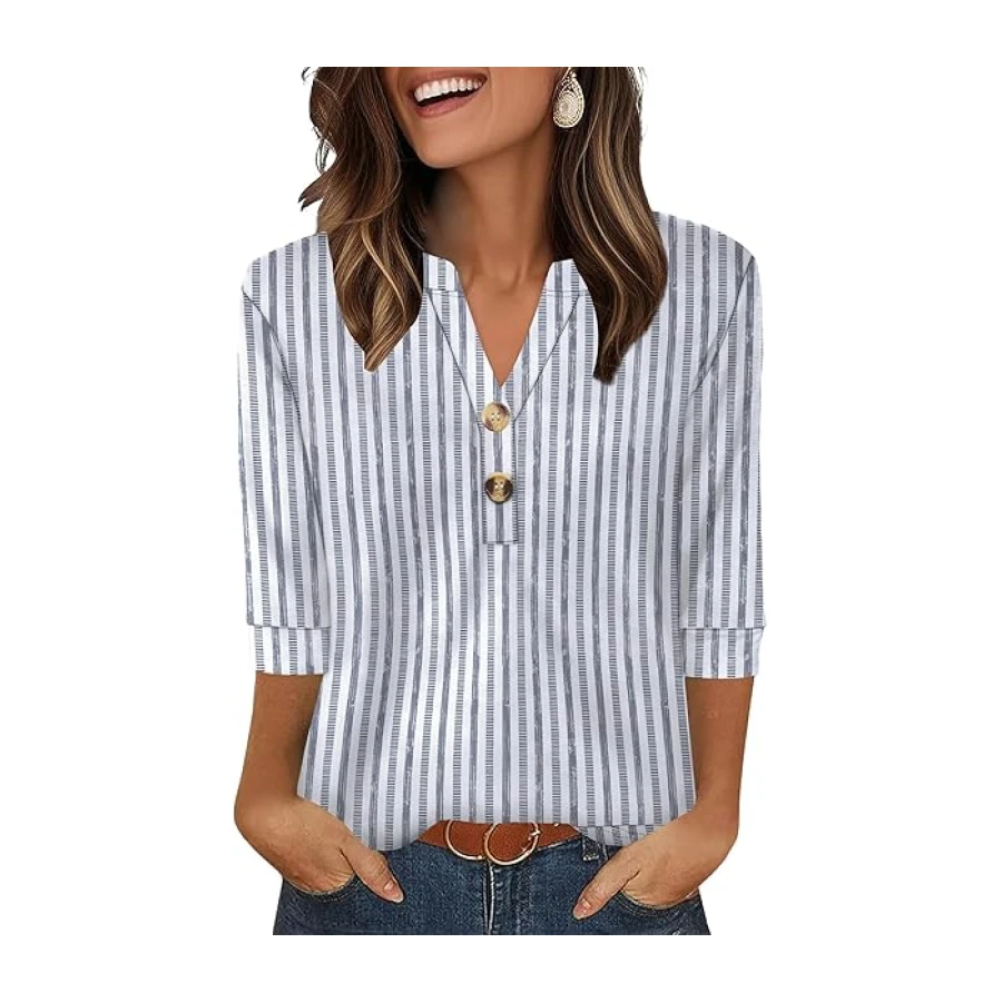 WIHOLL Womens Tops 3/4 Sleeve Shirts for Women V Neck Blouses Dressy Casual Womens Summer Clothing Trendy 2026