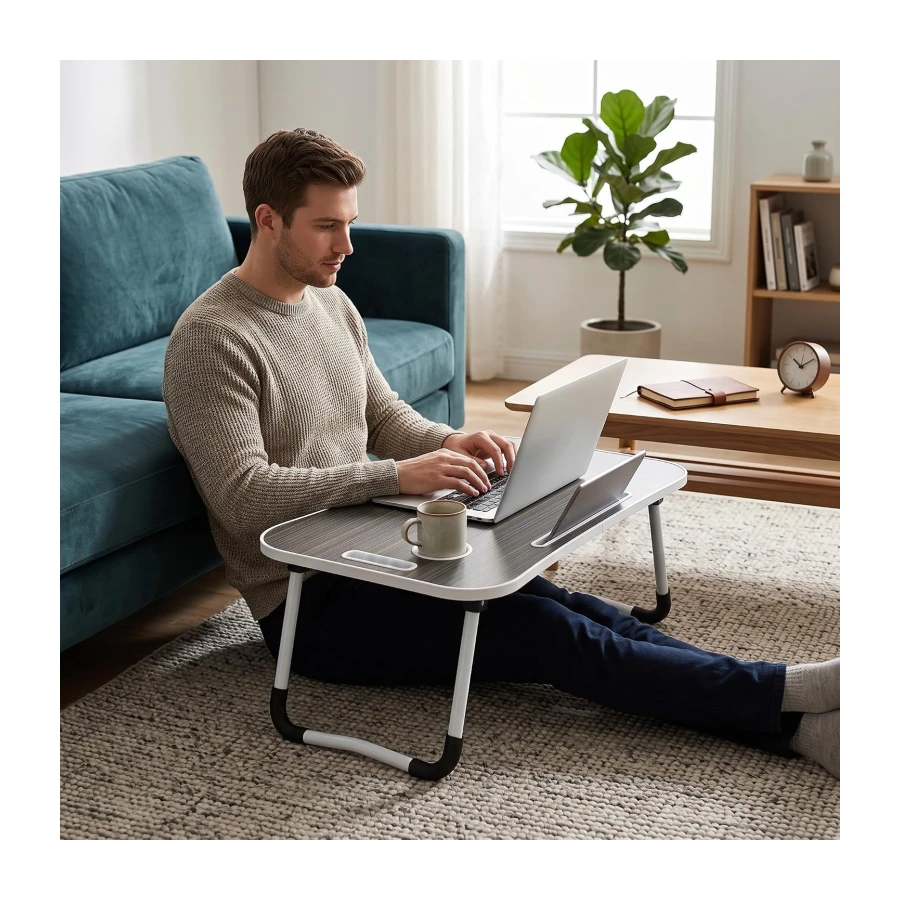 Portable Foldable Laptop Bed Desk, Adjustable Laptop Tray Table