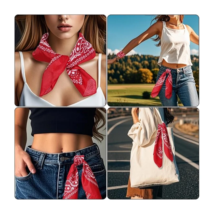 Pistha Bandanas for Women Men Cowboy Bandana Handkerchief Headband Face Mask