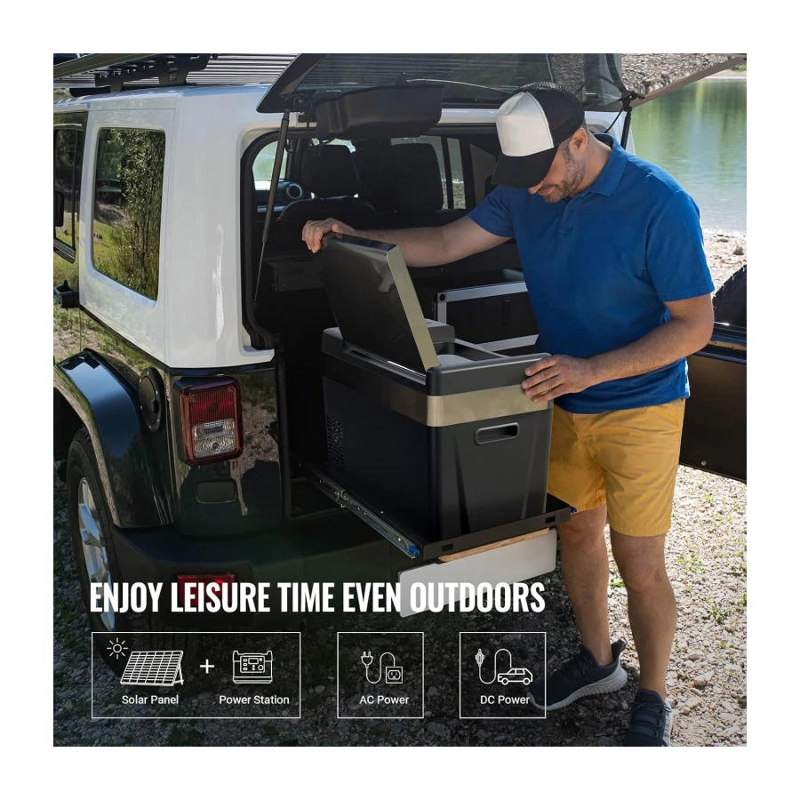BougeRV 12 Volt Refrigerator 12V Car Fridge 30 Quart(28L) Freezer Compressor Cooler, 12/24V DC for Truck Van RV SUV Travel Road Trips Tailgating -8℉~50℉(Black)