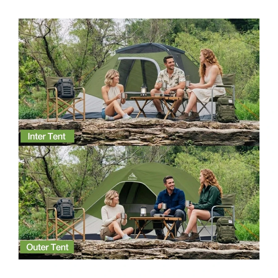 Camping Tent,2/4/6 Person Tent with Rainfly & Large Mesh Windows, Waterproof, Easy Setup - Tents for Family,Camping, Hiking,Backpacking and Outdoor