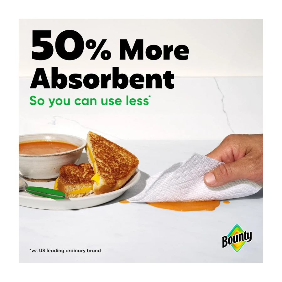 Bounty Paper Towels Select-A-Size White, 8 Double Plus Rolls = 20 Regular Rolls