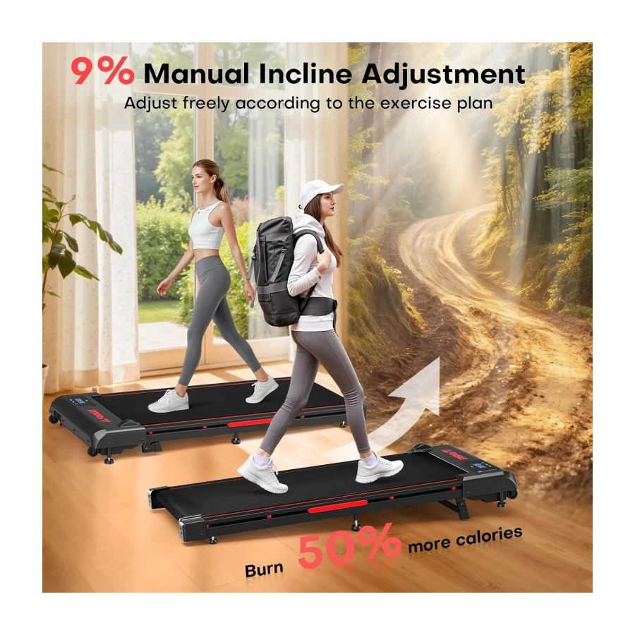 Walking Pad, FOUSAE 3 in 1 Max 6.2 MPH Treadmill for Home with Double Frame