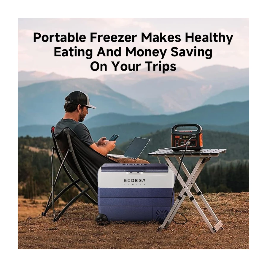BODEGACOOLER 12 Volt Portable Refrigerator 64 Quart,Car Fridge Dual Zone WiFi APP Control, 60L Portable Freezer Compressor -4℉-68℉,12/24V DC and 100-240V AC for Camping,Travel,RV,Road Trips,Boat