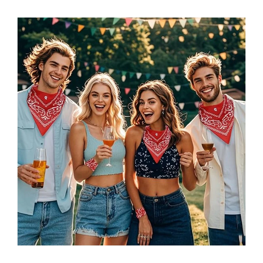 Pistha Bandanas for Women Men Cowboy Bandana Handkerchief Headband Face Mask