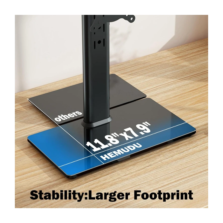 Single LCD Computer Monitor Free-Standing Desk Stand Mount Riser