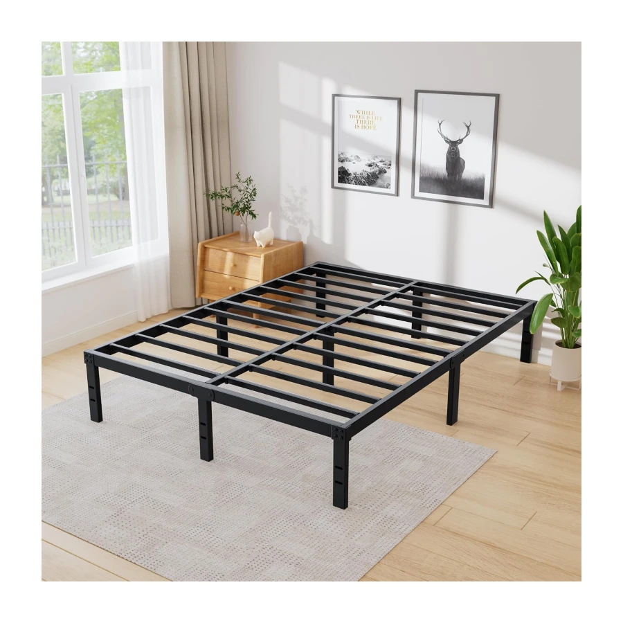 Queen Bed Frame 3200lbs Heavy Duty Metal Platform