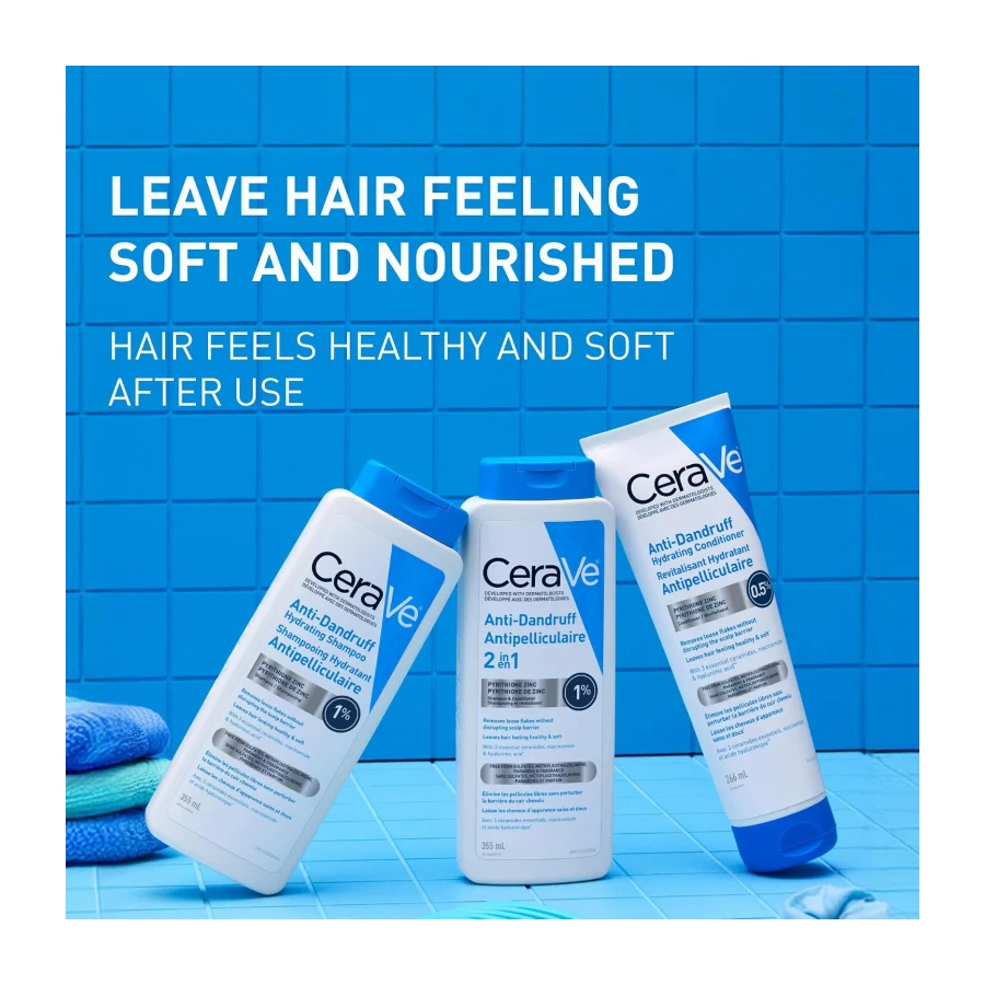 CeraVe Anti-Dandruff Hydrating Shampoo for Men & Women, Gently Cleanses Scalp & Hair While Reducing Flakes