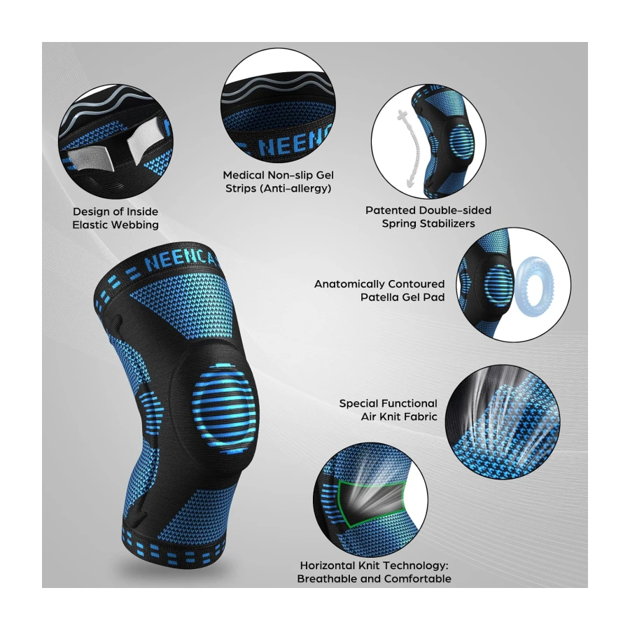 NEENCA Professional Knee Brace for Pain Relief, Medical Knee Support with Patella Pad & Side Stabilizers