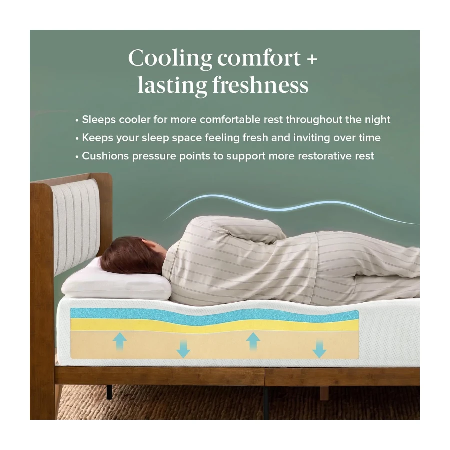 Zinus Queen Mattress - 10 Inch Green Tea Cooling Gel Memory Foam Mattress