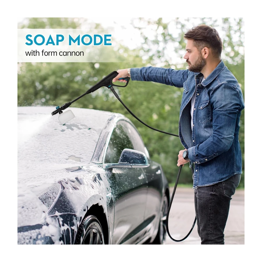 Electric Pressure Washer 4000PSI High Pressure Washer with 23ft Outlet Hose and Adjustable Nozzle, 2.6GPM Power Washer with Soap Cannon for Car, House, Patio Cleaning