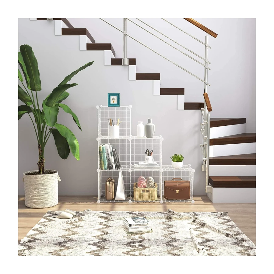 C&AHOME Wire Cube Storage, 6-Cube Storage Shelves Closet Organizer, White