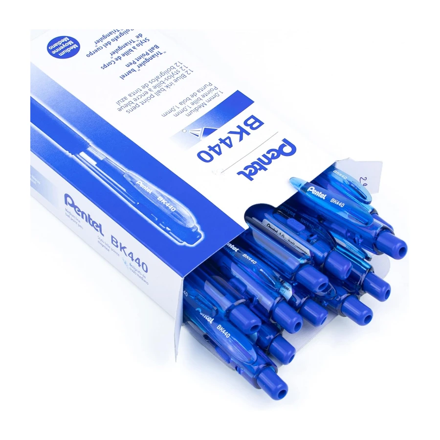 Pentel Wow! Retractable Ballpoint Pen, 1.0mm, Blue Ink, 12PK