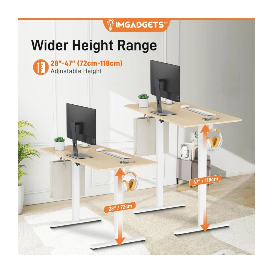 IMGadgets Electric Standing Desk 55x24 Inches Height Adjustable Desk