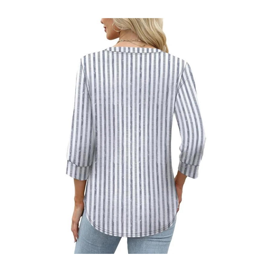 WIHOLL Womens Tops 3/4 Sleeve Shirts for Women V Neck Blouses Dressy Casual Womens Summer Clothing Trendy 2026
