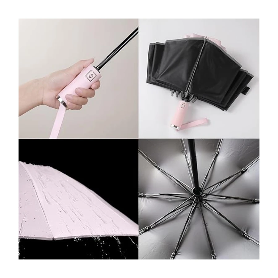 UV Umbrella Protection Sun Compact Windproof Reverse Umbrella’s for Rain-Automatic Folding Inverted Car Travel