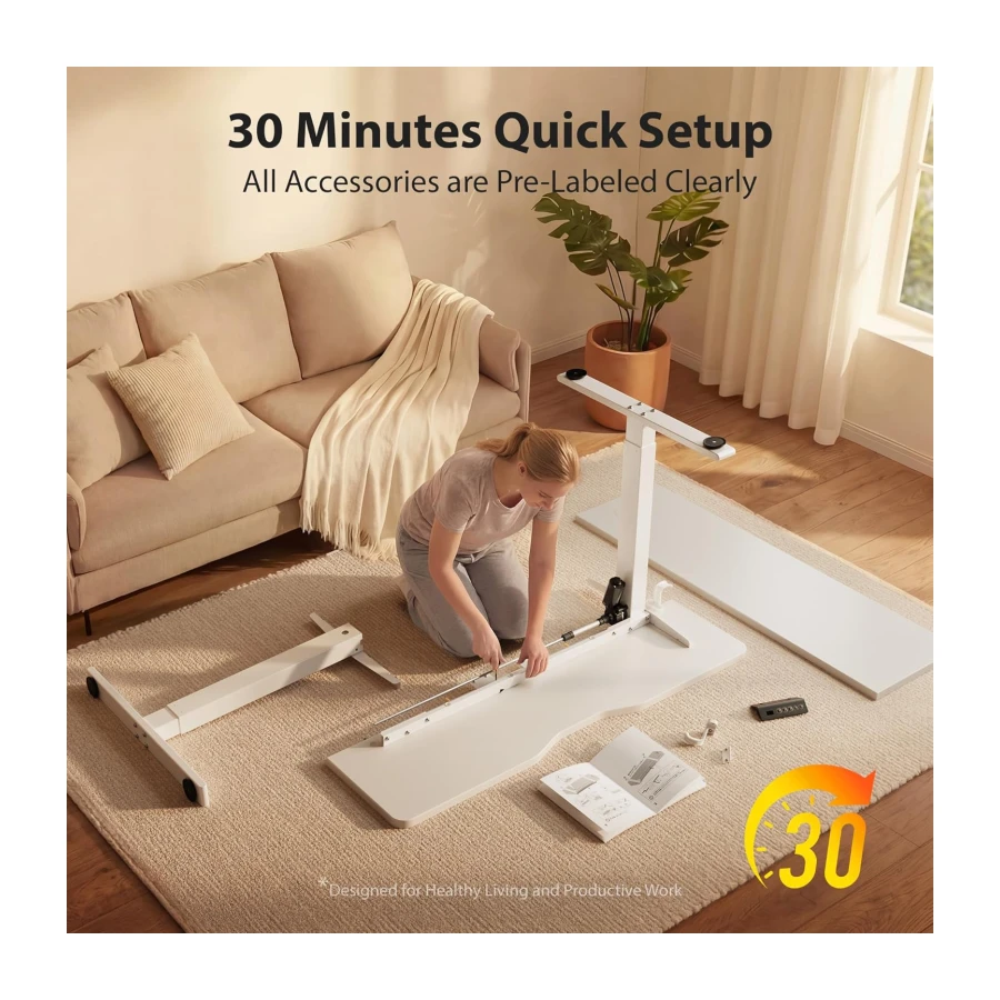Cubiker Electric Standing Desk, 40"x24" Height Adjustable Desk, Sit Stand up Desk with 4 Memory Buttons