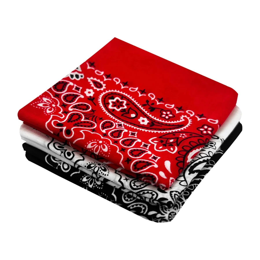 Classic Paisley Bandanas - 3 Pack Gift Set, 100% Cotton, 22x22 Inches