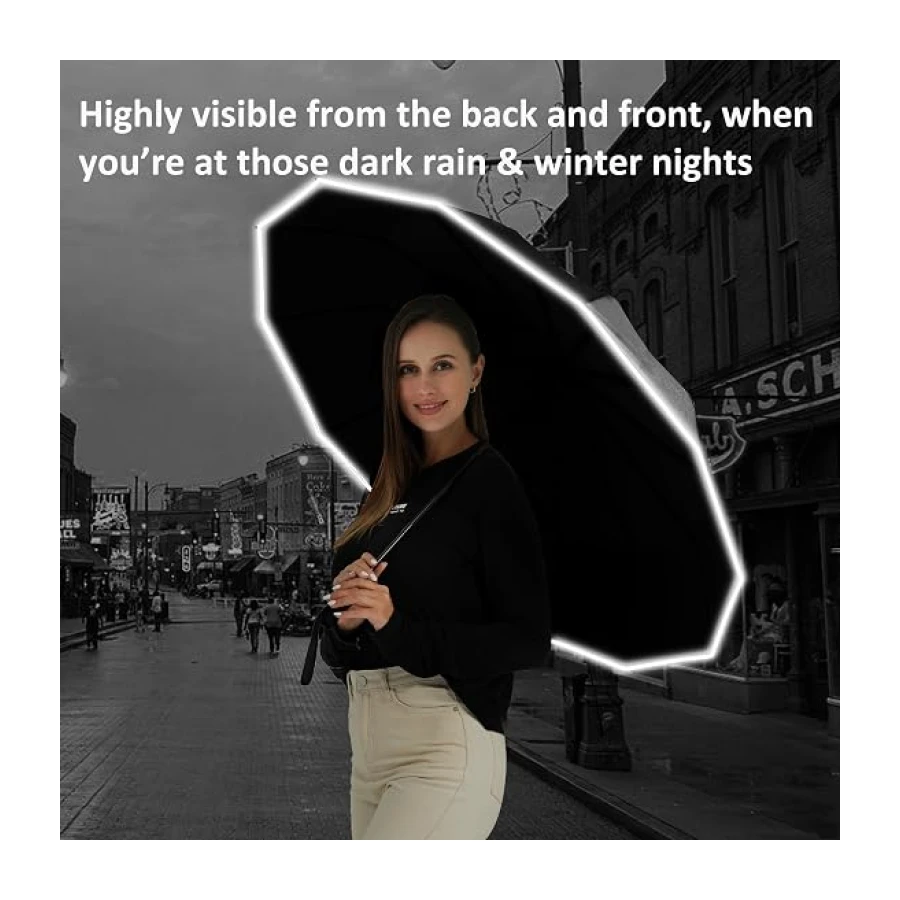 UV Umbrella Protection Sun Compact Windproof Reverse Umbrella’s for Rain-Automatic Folding Inverted Car Travel
