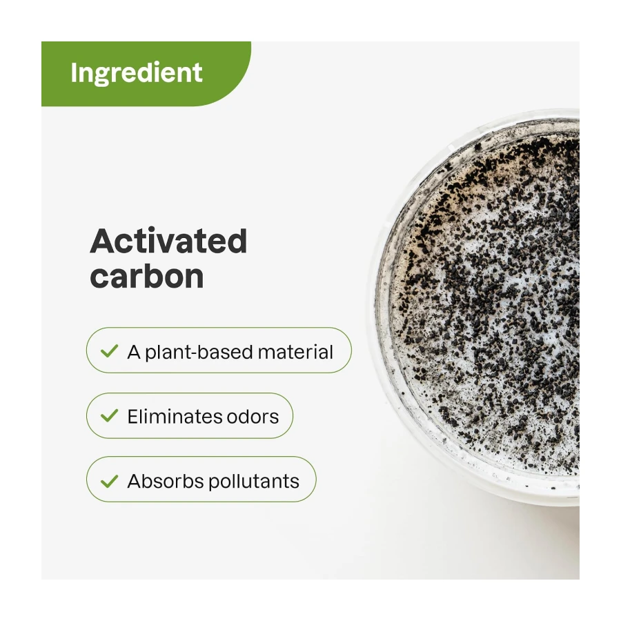 ATTITUDE Bio Absorbant Air Purifier with Activated Carbon Freshener, Made in Canada, Odor Remover